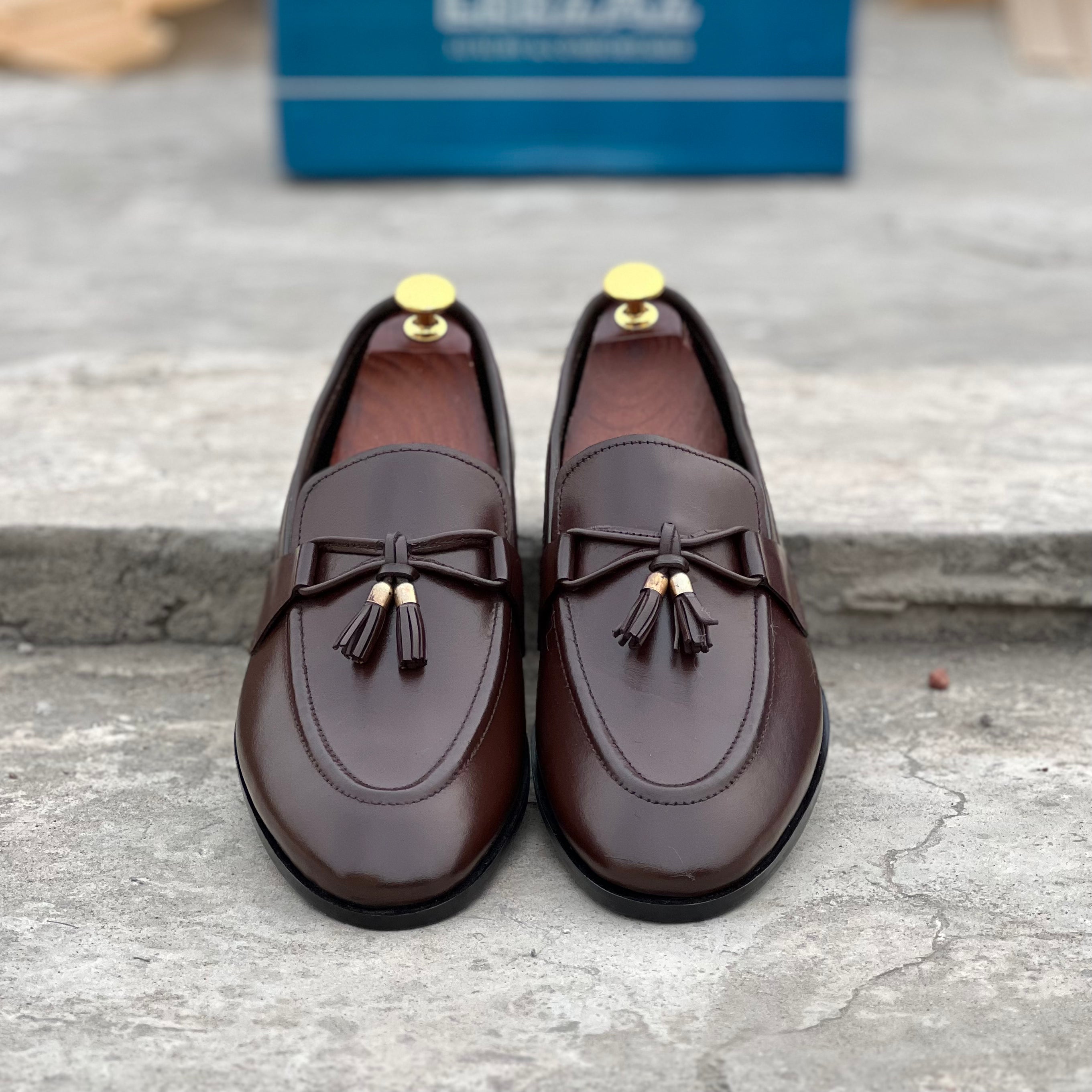 103- Brown leather loafers - Lezaaz Store