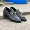 704-black leather loafers - Lezaaz Store