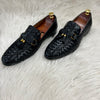 HB 5004 - Black Leather Knitting Loafers - Lezaaz Store