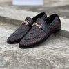 009-Brown Knitting Leather Loafers - Lezaaz Store